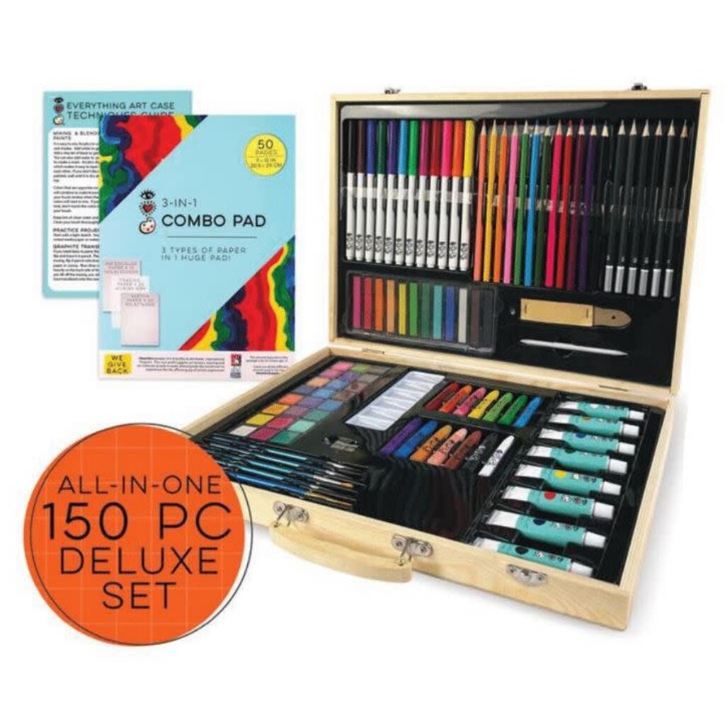 BRIGHT STRIPES DELUXE WOODEN EVERYTHING ART CASE