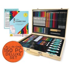 BRIGHT STRIPES DELUXE WOODEN EVERYTHING ART CASE