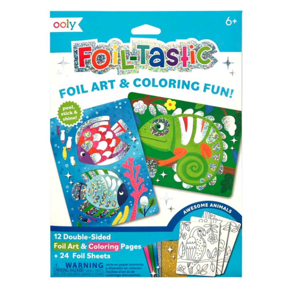 OOLY FOIL-TASTIC FOIL ART & COLORING AWESOME ANIMALS