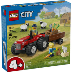 LEGO RED FARM TRACTOR WITH TRAILER & SHEEP