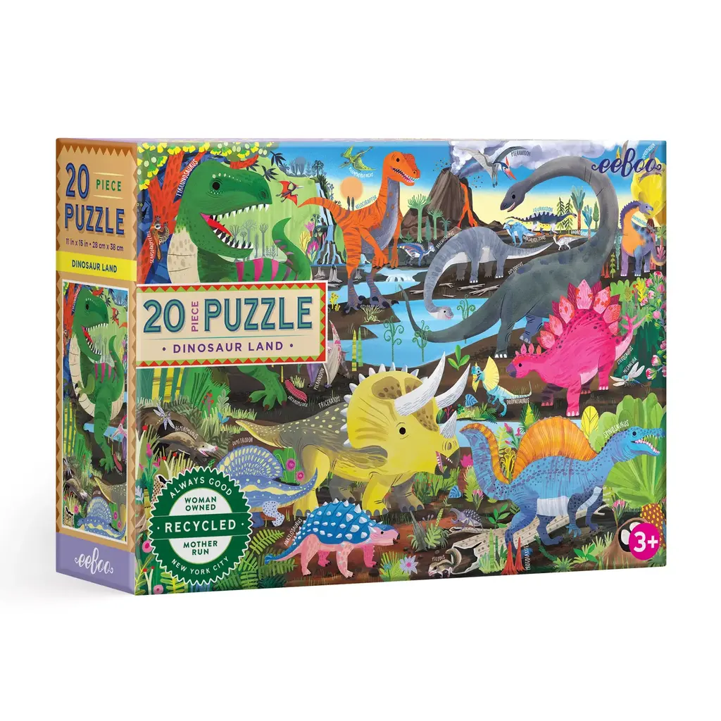 EEBOO DINOSAUR LAND 20 PC PUZZLE