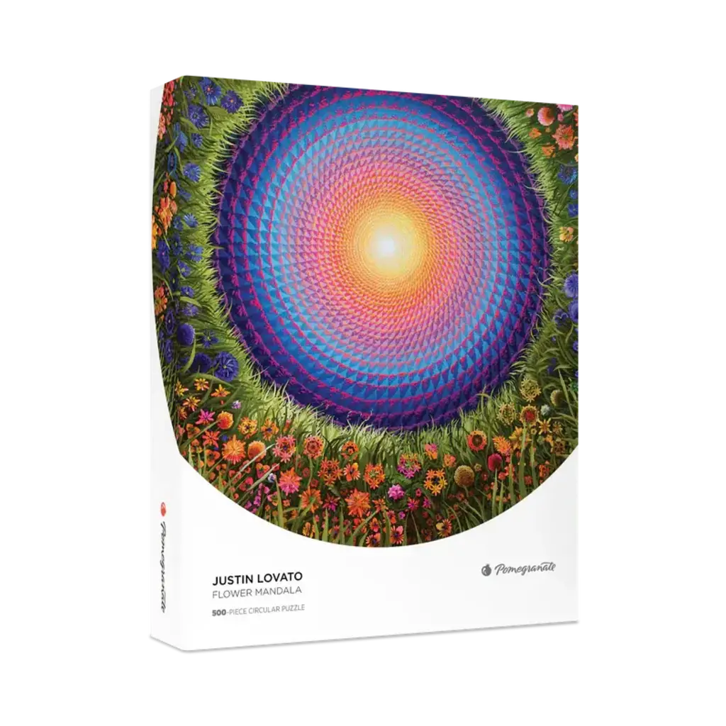 POMEGRANATE JUSTIN LOVATO FLOWER MANDALA 500 PC PUZZLE
