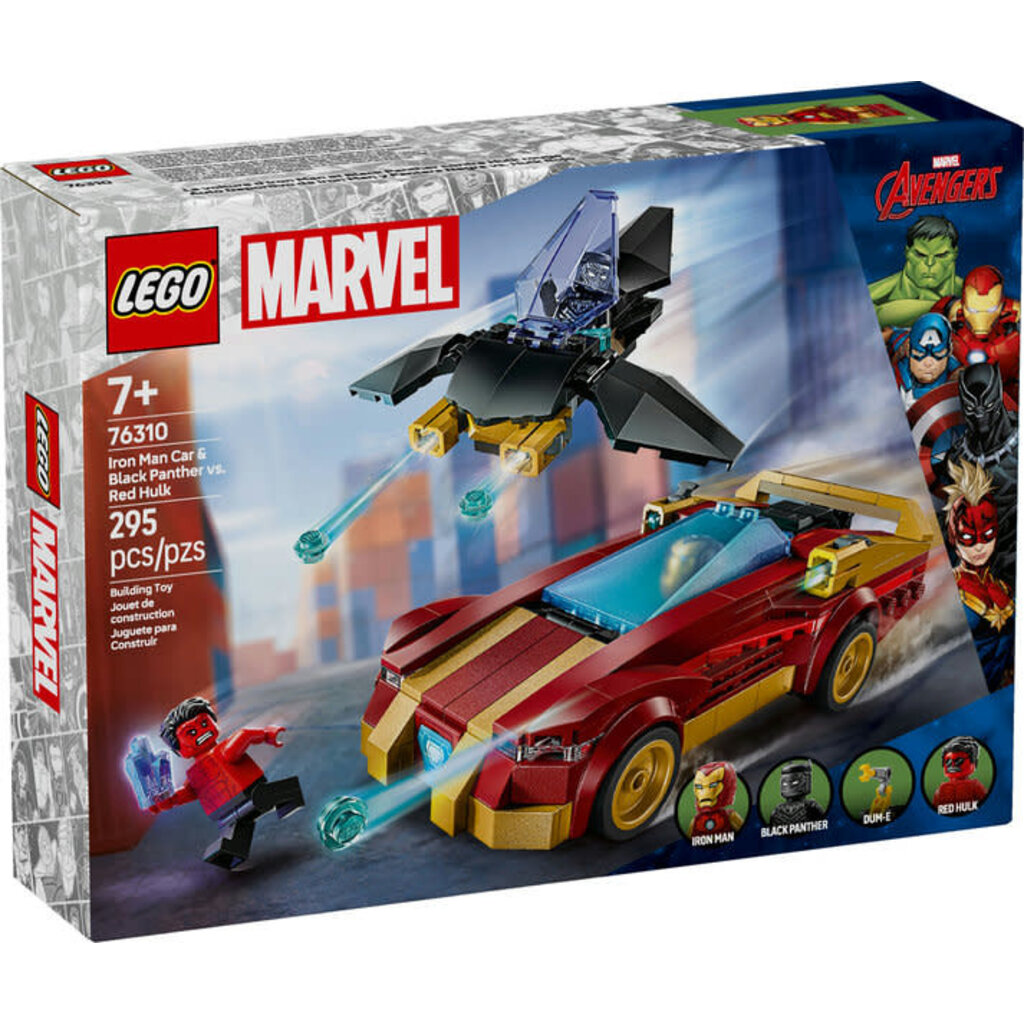 LEGO IRON MAN CAR & BLACK PANTHER VS. RED HULK