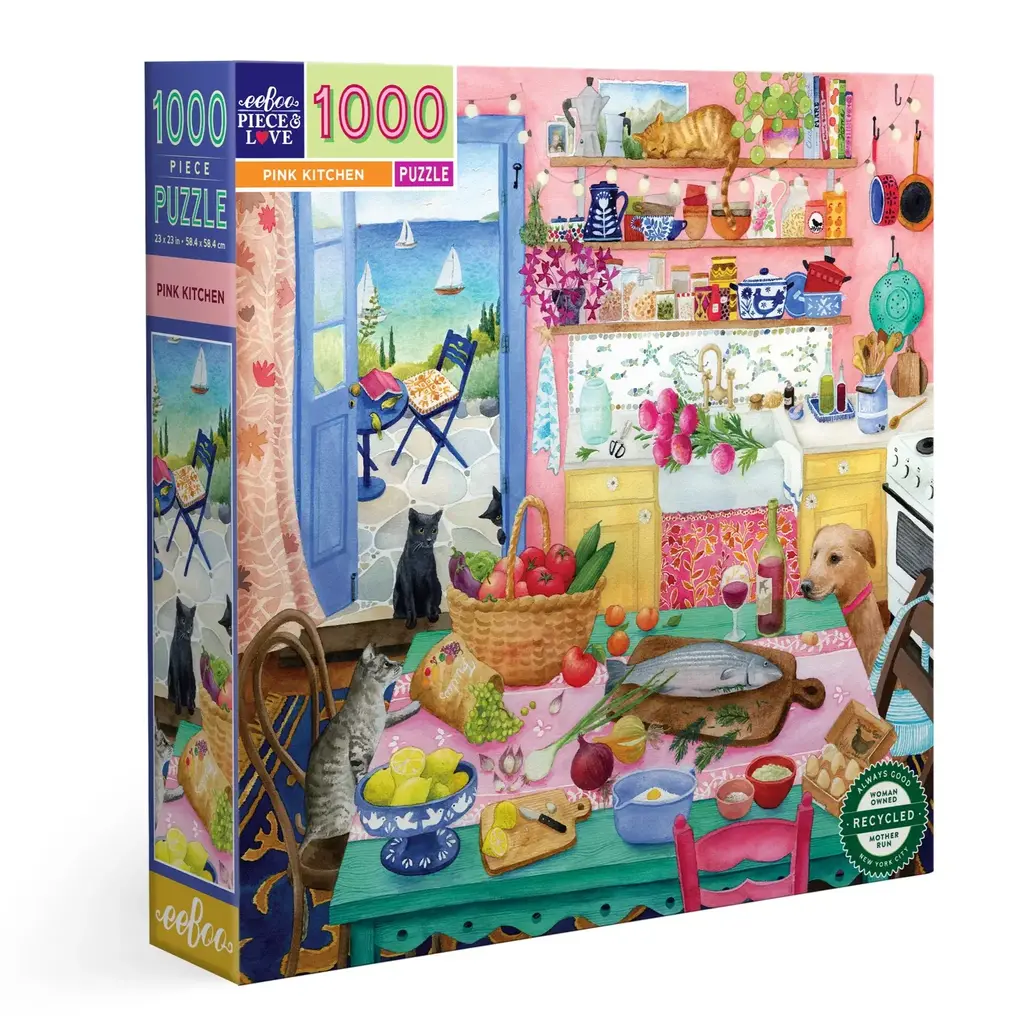 EEBOO PINK KITCHEN 1000 PC PUZZLE