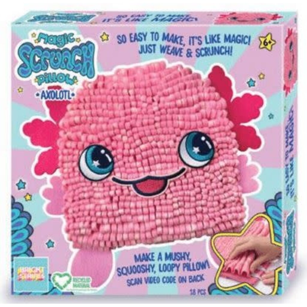 BRIGHT STRIPES MAGIC SCRUNCH AXOLOTL PILLOW