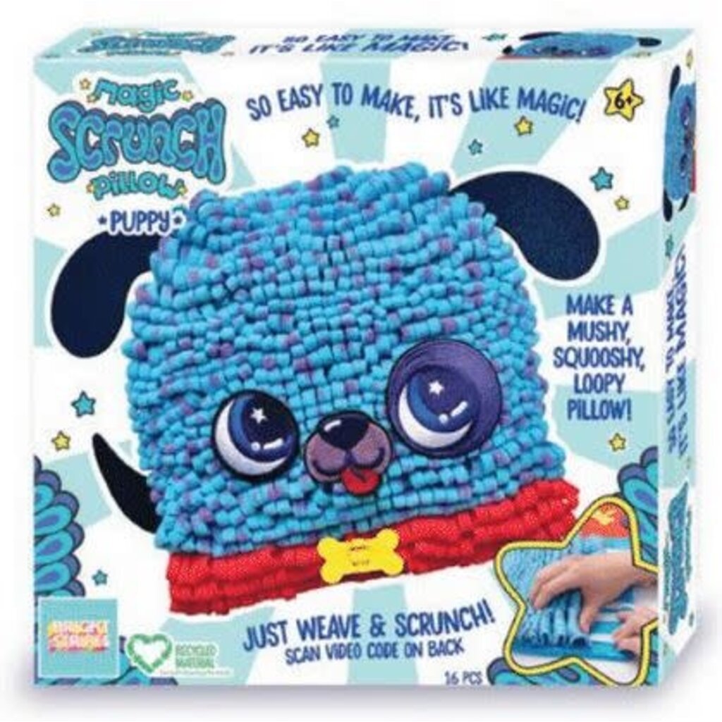 BRIGHT STRIPES MAGIC SCRUNCH PUPPY PILLOW