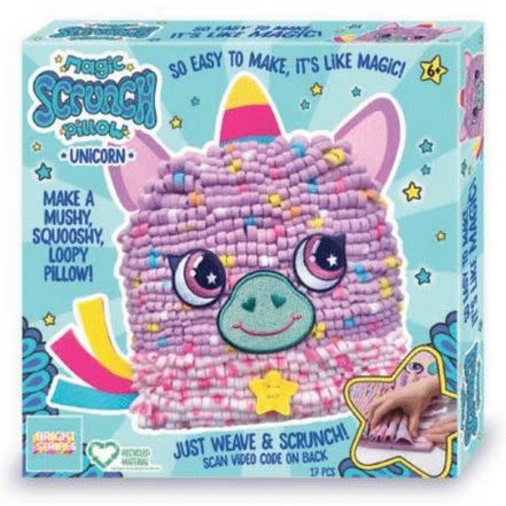BRIGHT STRIPES MAGIC SCRUNCH UNICORN PILLOW