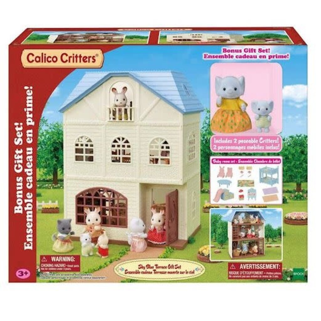 CALICO CRITTERS SKY BLUE TERRACE GIFT SET CALICO CRITTERS