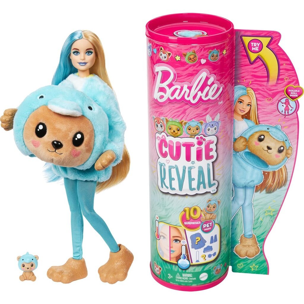 BARBIE BARBIE CUTIE REVEAL COSTUME SERIES BLUE TEDDY/DOLPHIN*