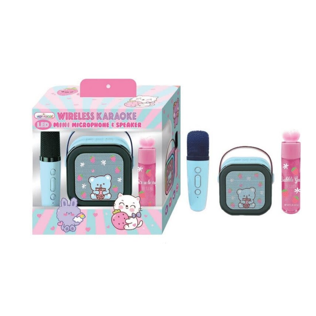 HOT FOCUS LED WIRELESS KARAOKE MICROPHONE & SPEAKERS