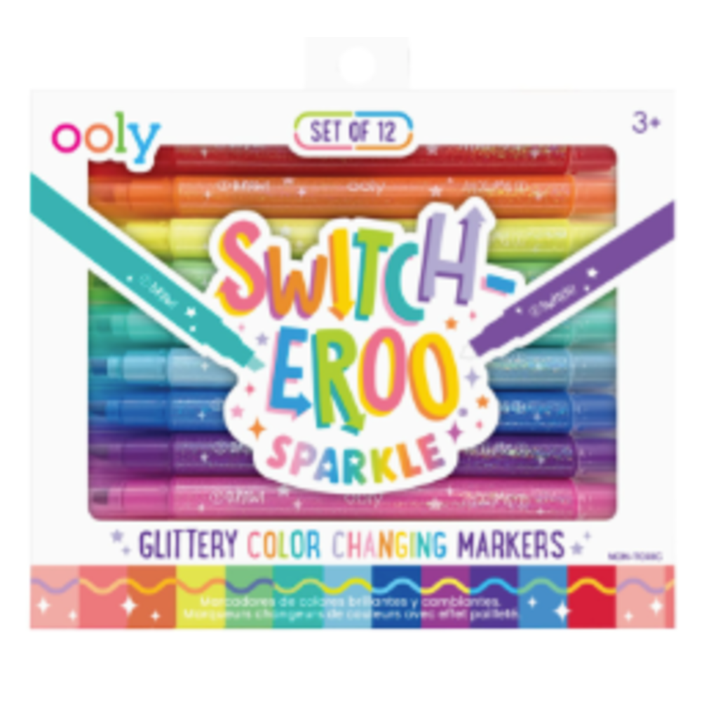 OOLY SWITCH-EROO SPARKLE GLITTERY COLOR CHANGING MARKERS