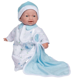 LA BABY 11" DOLL  CAUCASIAN/BLUE