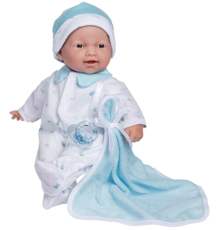 LA BABY 11" DOLL CAUCASIAN/BLUE