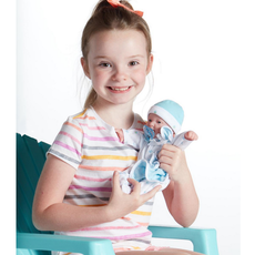 LA BABY 11" DOLL  CAUCASIAN/BLUE