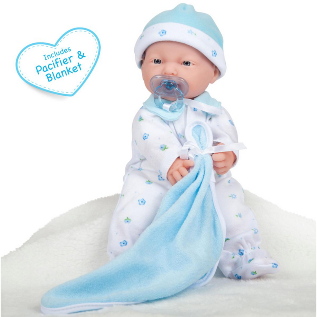 LA BABY 11" DOLL  CAUCASIAN/BLUE