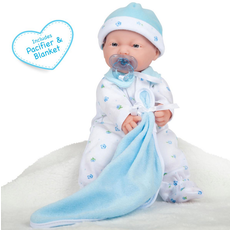 LA BABY 11" DOLL  CAUCASIAN/BLUE