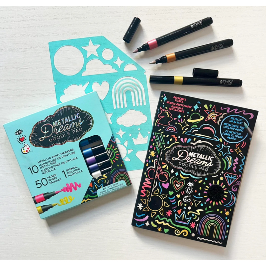 BRIGHT STRIPES METALLIC DREAMS DOODLE PAD