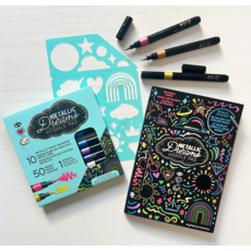 BRIGHT STRIPES METALLIC DREAMS DOODLE PAD