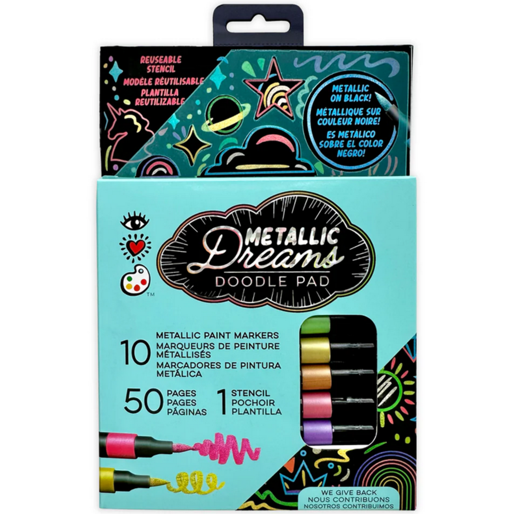 BRIGHT STRIPES METALLIC DREAMS DOODLE PAD