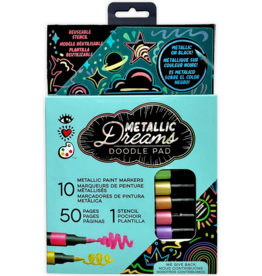 BRIGHT STRIPES METALLIC DREAMS DOODLE PAD