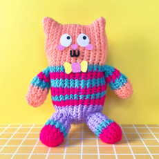 BRIGHT STRIPES NIMBLE KNITTER SQUISHEE STUFFIES