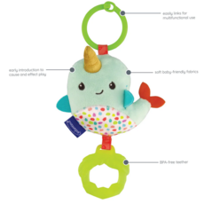INFANTINO CHIME & GO TAG ALONG PAL NARWHAL