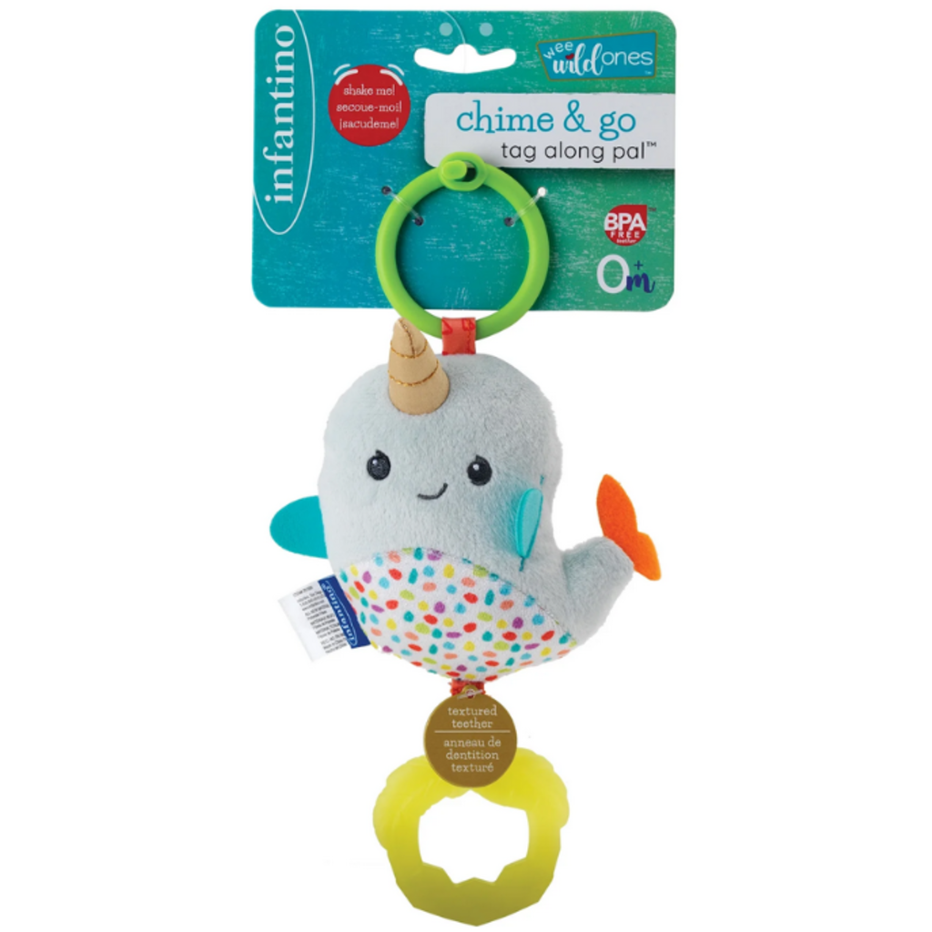 INFANTINO CHIME & GO TAG ALONG PAL NARWHAL