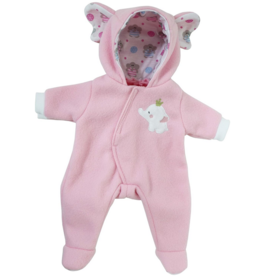 JC TOYS 16" DOLL CLOTHES   HOODED ONESIE PINK
