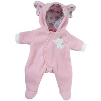 JC TOYS 16" DOLL CLOTHES   HOODED ONESIE PINK