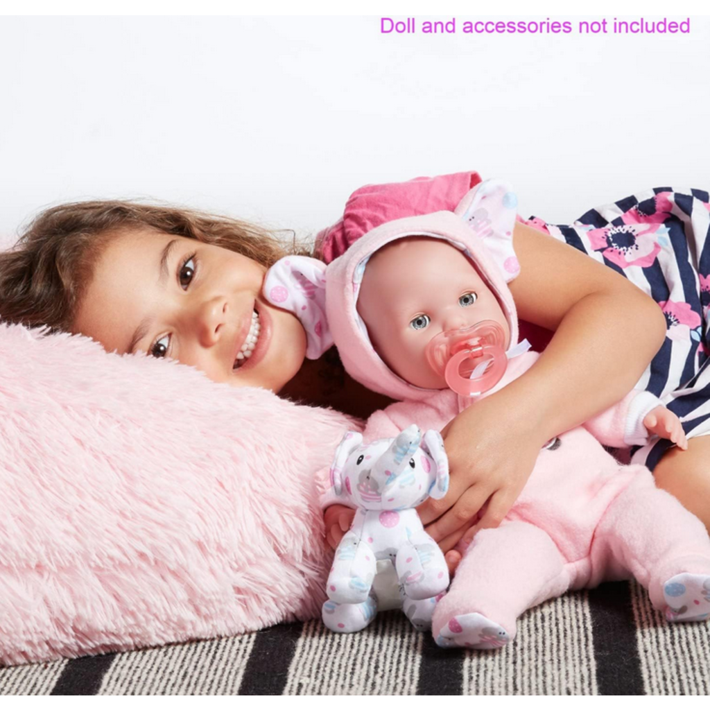 JC TOYS 16" DOLL CLOTHES   HOODED ONESIE PINK