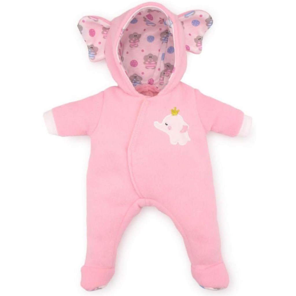 JC TOYS 16" DOLL CLOTHES   HOODED ONESIE PINK