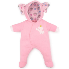 JC TOYS 16" DOLL CLOTHES   HOODED ONESIE PINK