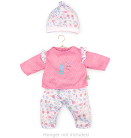 JC TOYS 16" DOLL CLOTHES  PINK WHITE FLORAL 3 PC