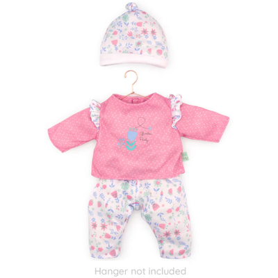 JC TOYS 16" DOLL CLOTHES  PINK WHITE FLORAL 3 PC