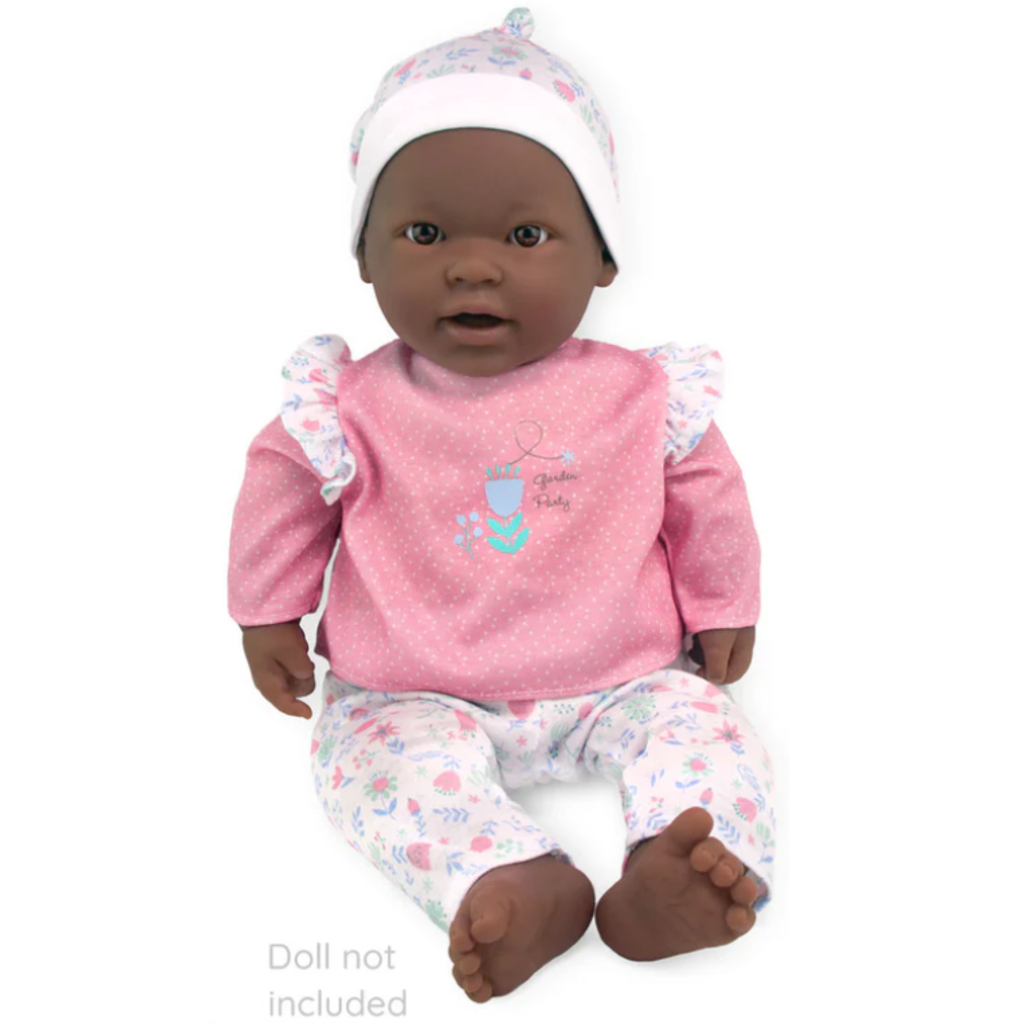 JC TOYS 16" DOLL CLOTHES  PINK WHITE FLORAL 3 PC