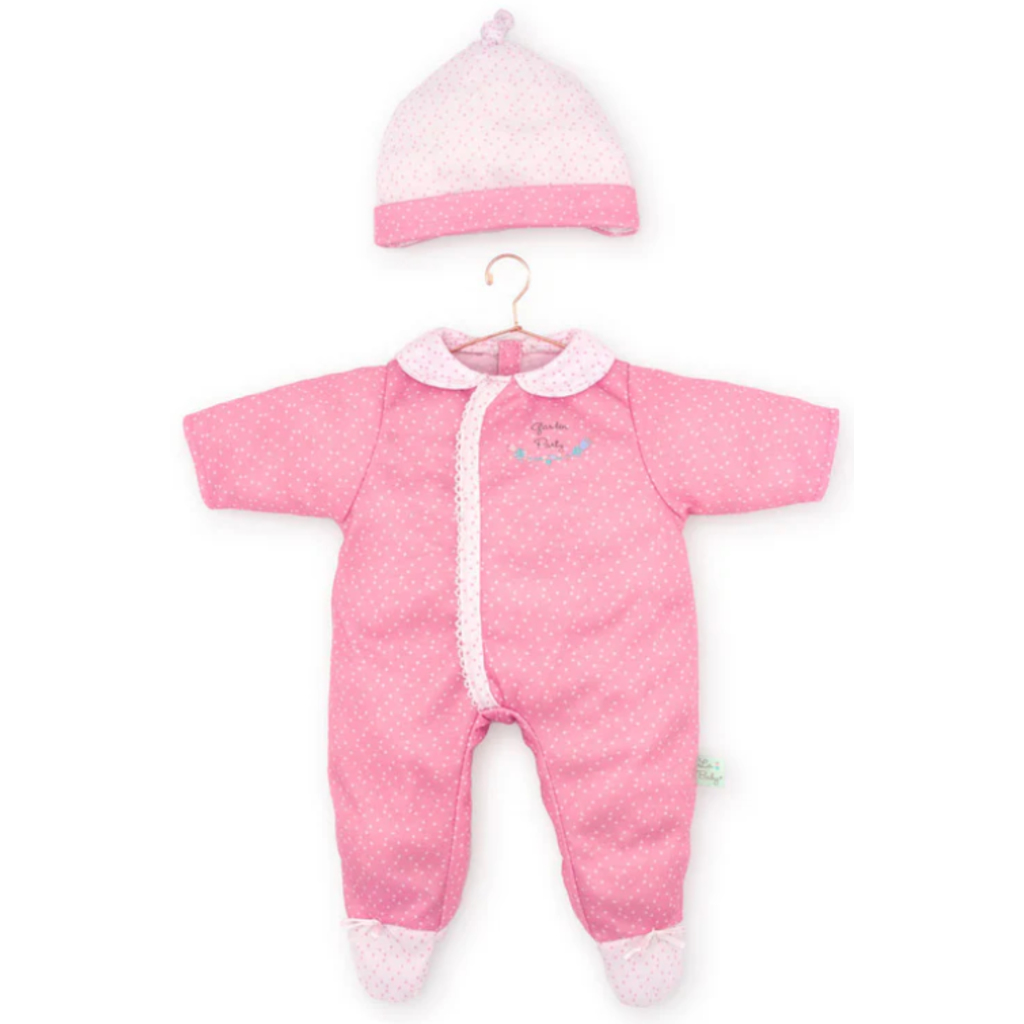 JC TOYS 16" DOLL CLOTHES PINK ONESIE WITH CAP
