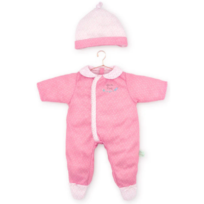 JC TOYS 16" DOLL CLOTHES PINK ONESIE WITH CAP