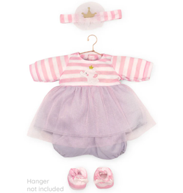 JC TOYS 16" DOLL CLOTHES STRIPED DRESS WITH TULLE SKIRT