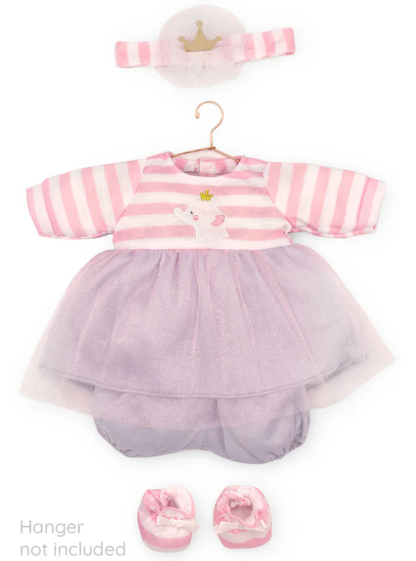 16" DOLL CLOTHES STRIPED DRESS WITH TULLE SKIRT