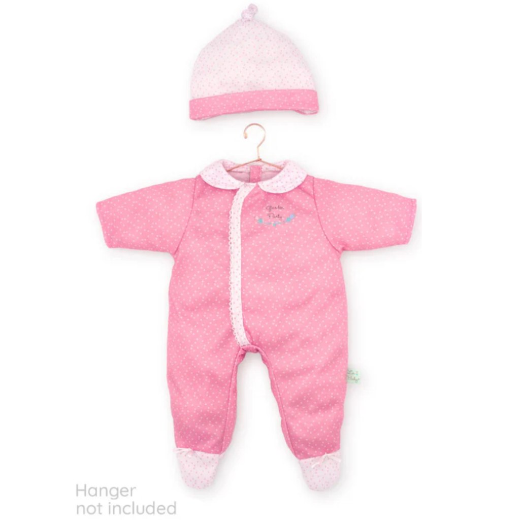 JC TOYS 11" DOLL CLOTHES PINK ONESIE WITH CAP