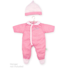JC TOYS 11" DOLL CLOTHES PINK ONESIE WITH CAP
