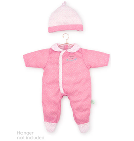 JC TOYS 11" DOLL CLOTHES PINK ONESIE WITH CAP