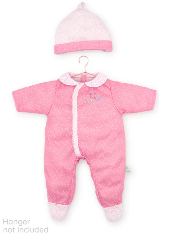 11" DOLL CLOTHES PINK ONESIE WITH CAP