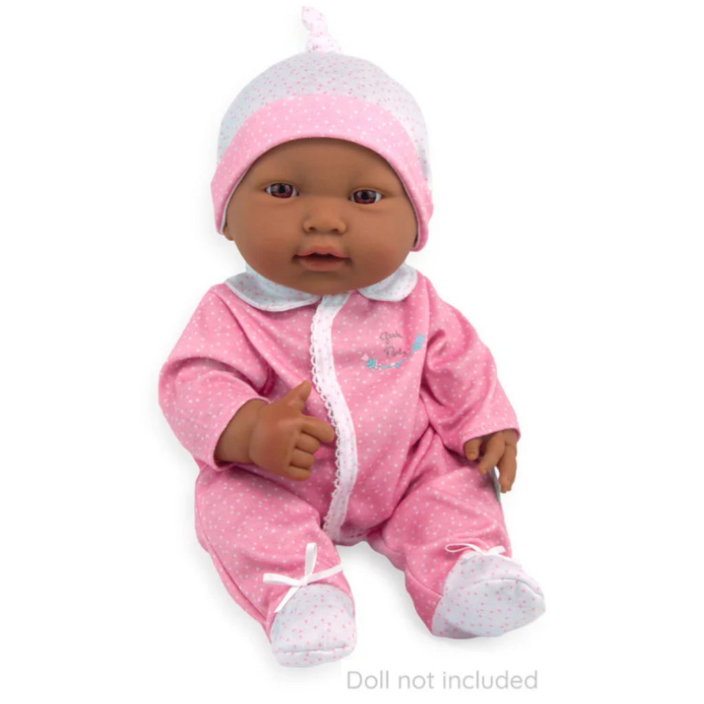 JC TOYS 11" DOLL CLOTHES PINK ONESIE WITH CAP