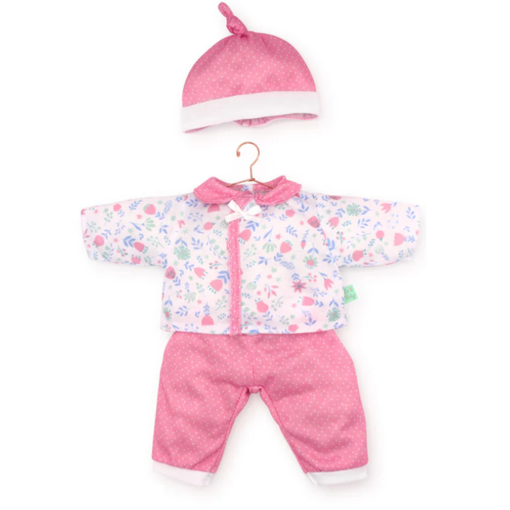 JC TOYS 11" DOLL CLOTHES WHITE & PINK FLORAL 3 PC