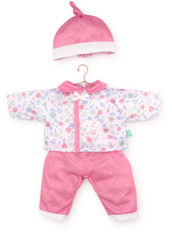 11" DOLL CLOTHES WHITE & PINK FLORAL 3 PC
