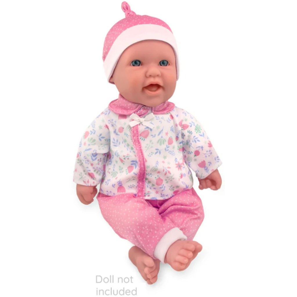 JC TOYS 11" DOLL CLOTHES WHITE & PINK FLORAL 3 PC