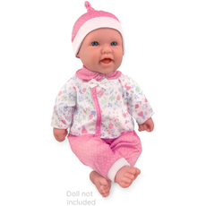 JC TOYS 11" DOLL CLOTHES WHITE & PINK FLORAL 3 PC