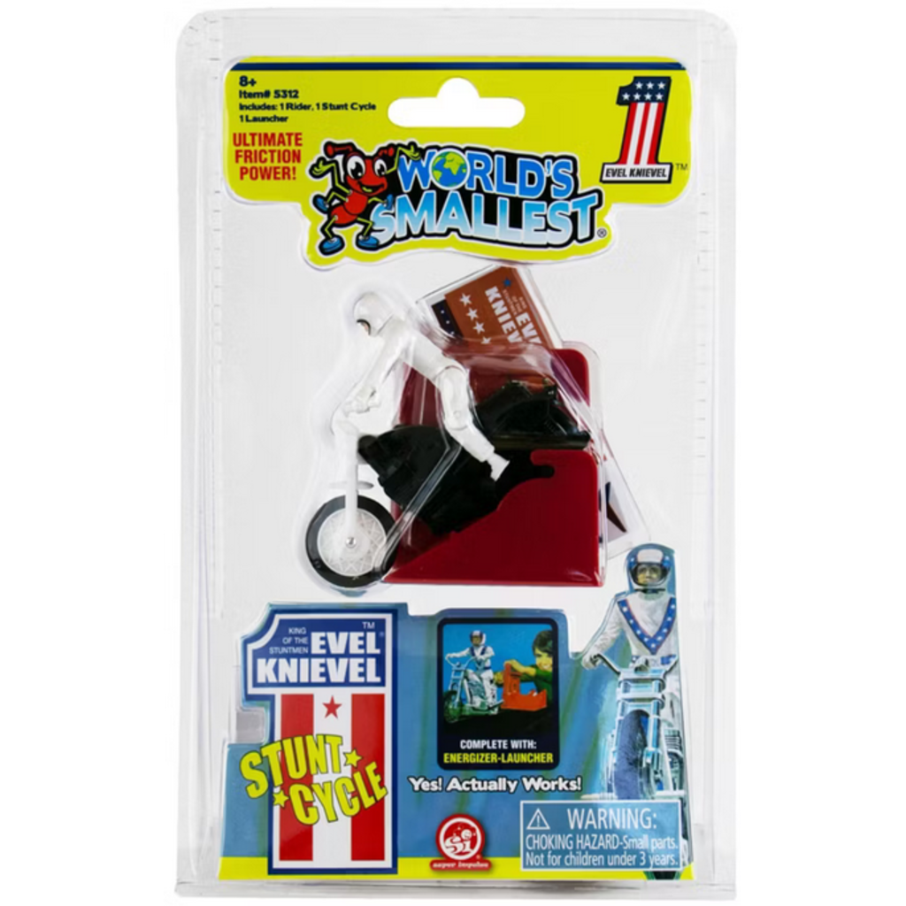 WORLDS SMALLEST WORLDS SMALLEST EVEL KNIEVEL STUNT CYCLE