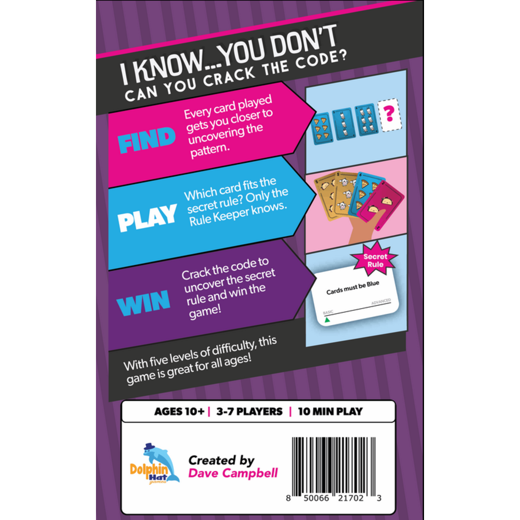 DOLPHIN HAT GAMES I KNOW....YOU DON'T CARD GAME